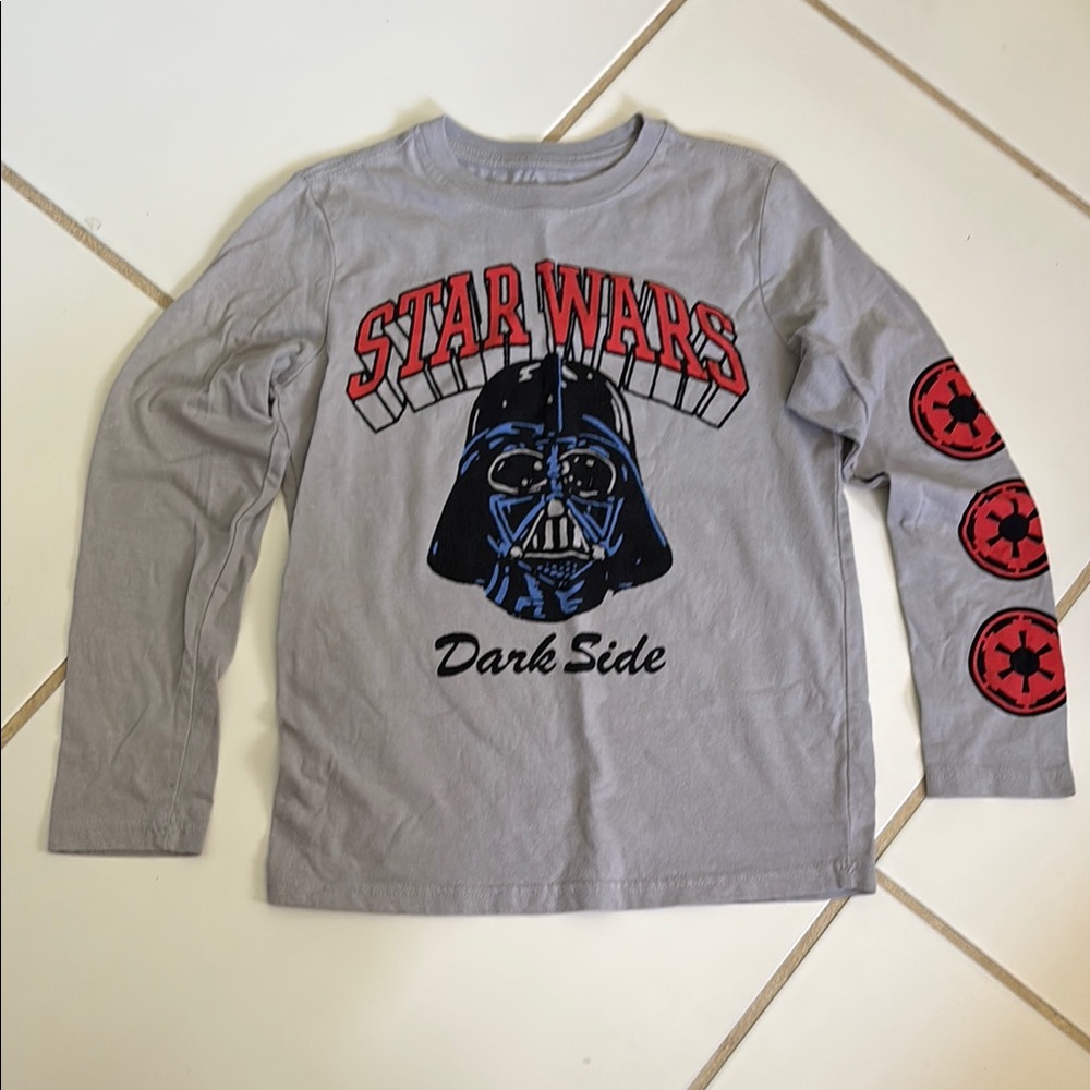 Star Wars Darth Vader Dark Side Gray Black Long Sleeve Tee Mad Engine Medium 8